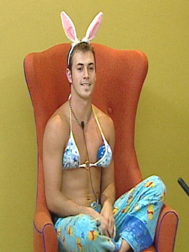 Blair (dressed up as Sara-Marie) in the Big Brother house.