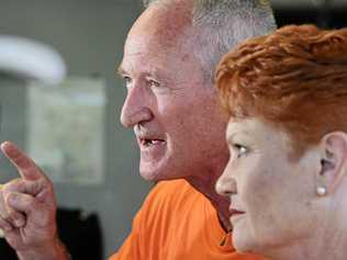 Steve Dickson and Pauline Hanson. Picture: Patrick Woods