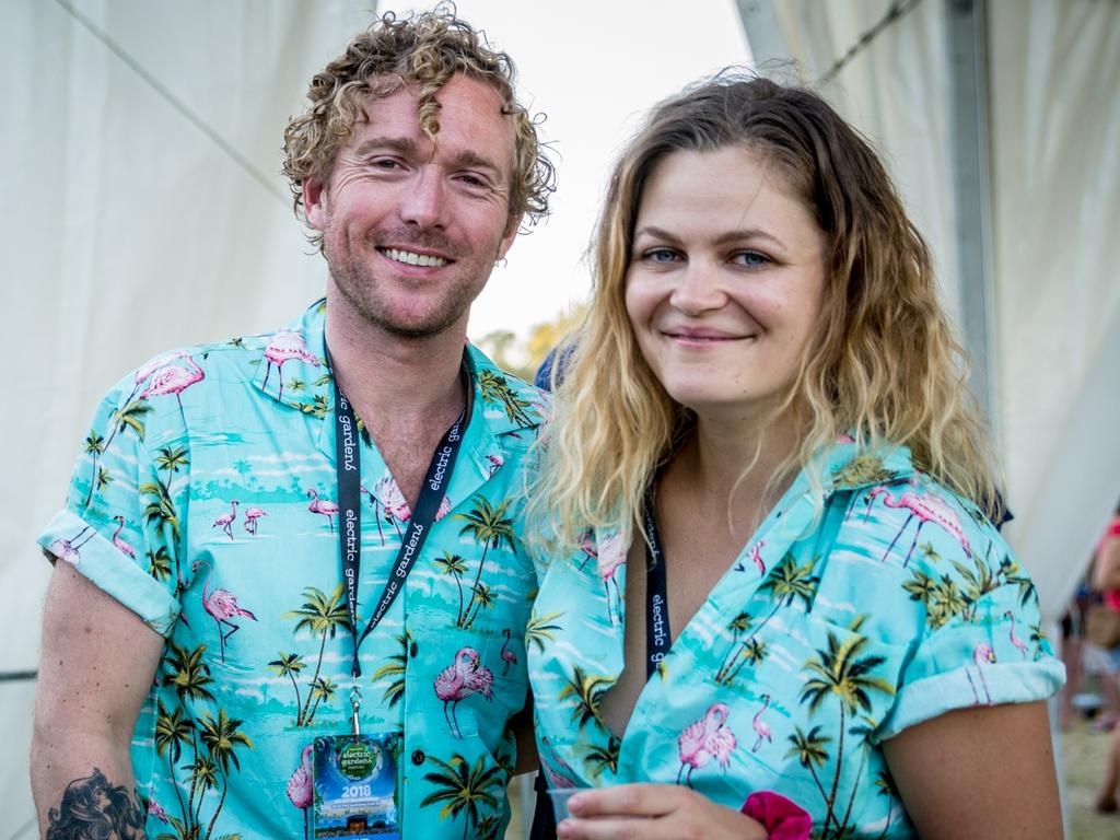 Sam Tabalatny and Sarah Cavaluolo at Electric Gardens at Serafino Winery in McLaren Vale.