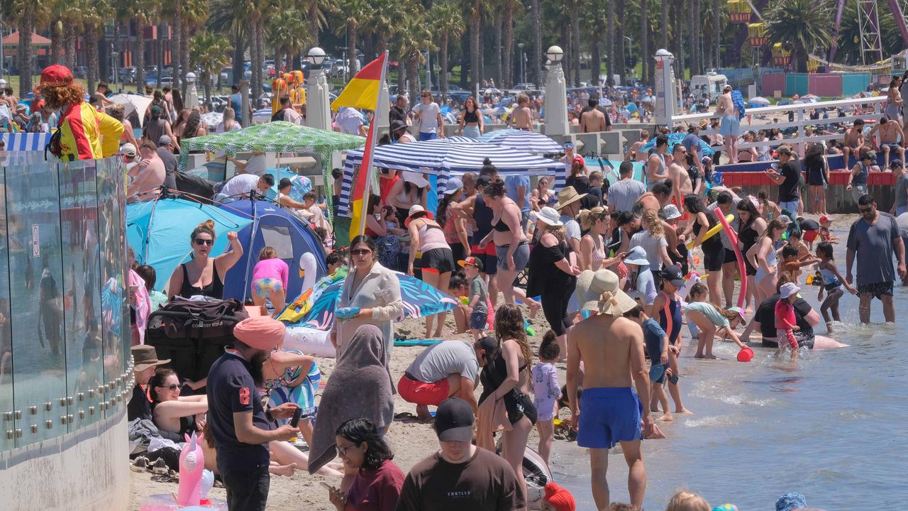 Geelong's waterfront is the place to be for Melbourne Cup with large crowds setting up on Eastern Beach Picture: Mark Wilson