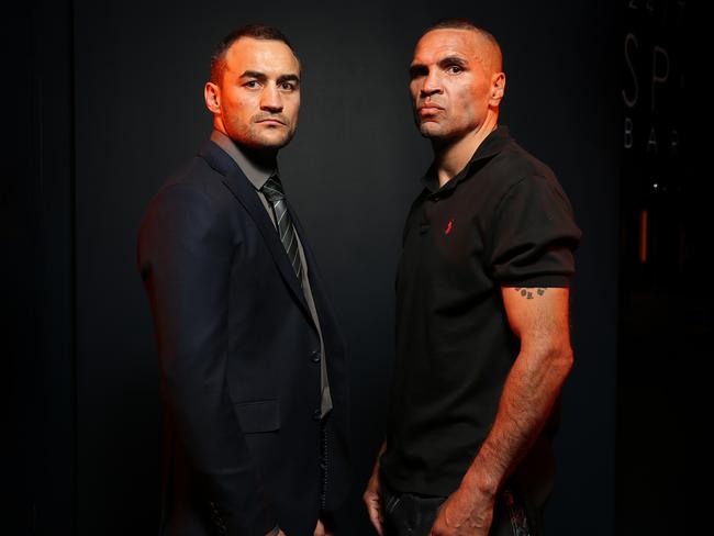 Tommy Browne and Anthony Mundine will fight it out for a top 10 ranking in the WBO’s middleweight division. Picture: Richard Dobson