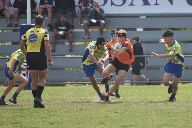 Mark Morrow in the Wests Tigers v Wanderers clash in the RLDM U14s final in Mackay, August 14, 2021. Picture: Matthew Forrest