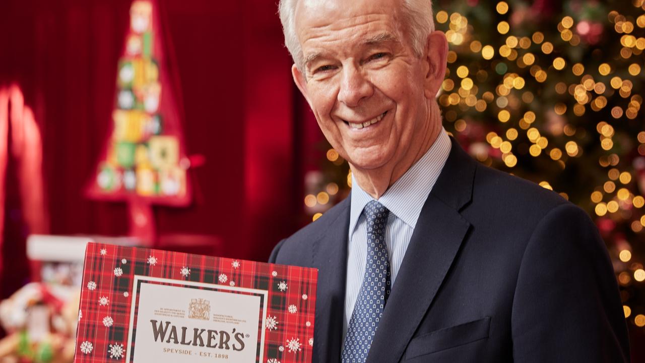 Sir Jim Walker from Walkers Shortbread with the latest Christmas collection. Picture: Supplied