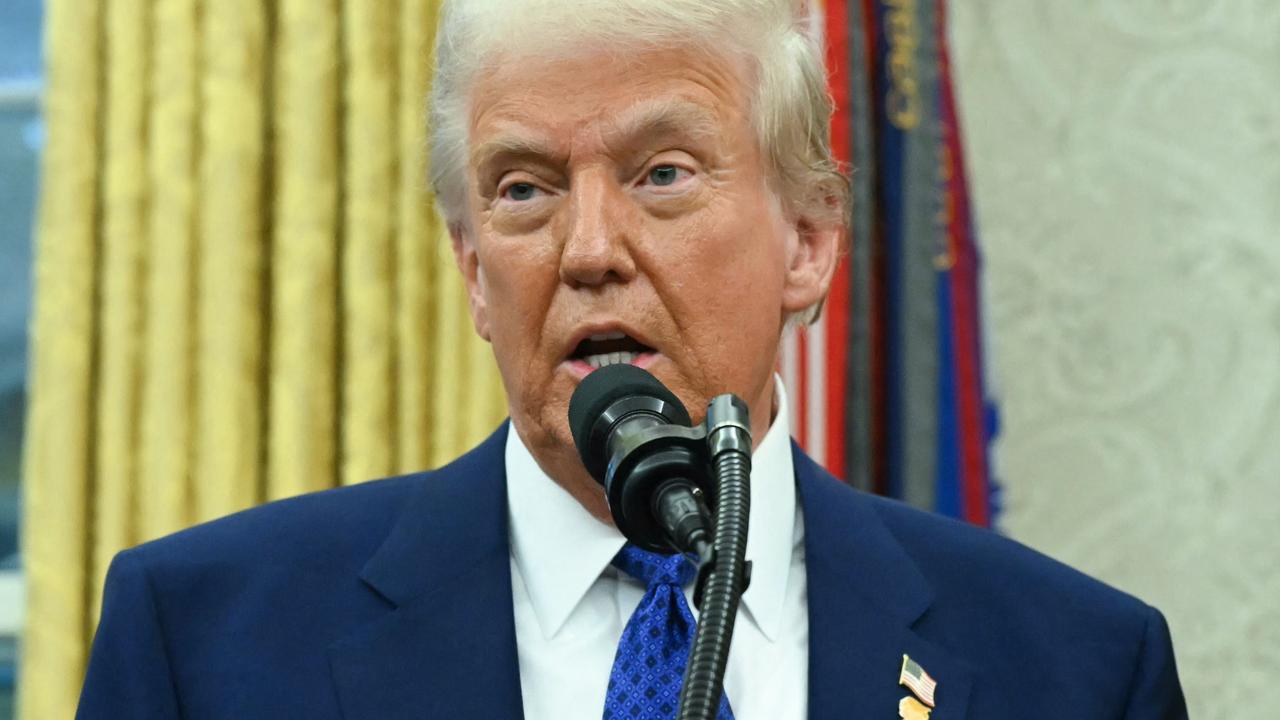 Mr Trump speaking at the White House. Picture: Andrew Caballero-Reynolds/AFP