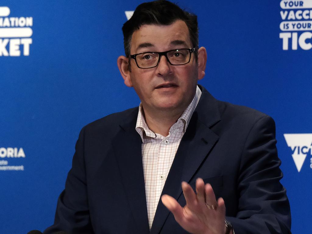 Victorian Premier Daniel Andrews says those who are still refusing to get vaccinated will be denied freedoms. Picture: NCA NewsWire / Luis Enrique Ascui