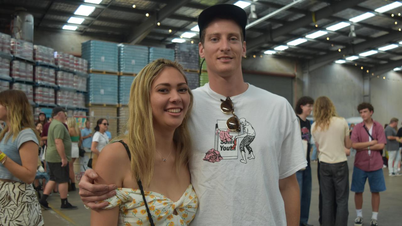 Kassy Fry and Jake Shark at Your Mates Beer Day Out in Warana on December 10, 2022. Picture: Sam Turner