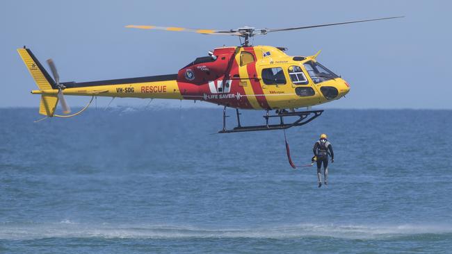 A 74-year-old man was rescued by emergency services after his boat capsized off the Tweed Coast yesterday. Picture SIMON CROSS