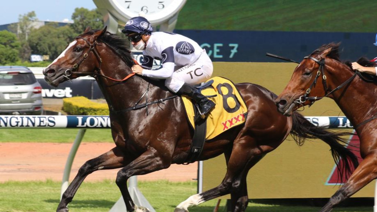 Overpass is set to lead his rivals with catch me if you can tactics in Saturday's The TAB Everest at Randwick. Picture: Grant Guy