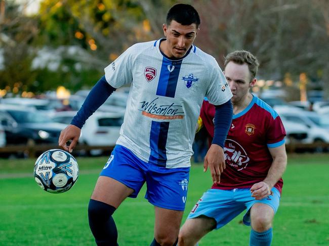 Ameer Sulaiman takes control of the ball for Rockville Rovers. Picture: DSL Photography