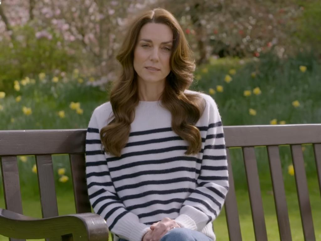 Kate was surrounded by daffodils as she made the announcement. Picture: Kensington Palace/BBC