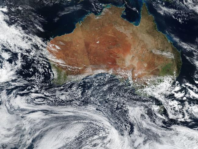 Emergency services are warning of the potential impacts of a vigorous cold front brining snowfall and windy conditions to low levels in NSW. Picture: NASA handout via NCA NewsWire