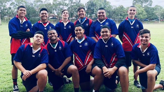 The happy Punchbowl Boys High School volleyball team, back row, from left: Lucas Tekii (co-captain), Micqut Ngaata, Khaled Osmani, Alex Tekii (vice captain), Israel McCormick-Akau and Hilal Chahrouk; Front: Phil Wilson, Sailasa Ratu, Siale Tuiono, James Makoni and Mohamad Maksoud Absent: Duwayne Swann (co-captain), Elijah Rokolaqa and Theodore Tavete.