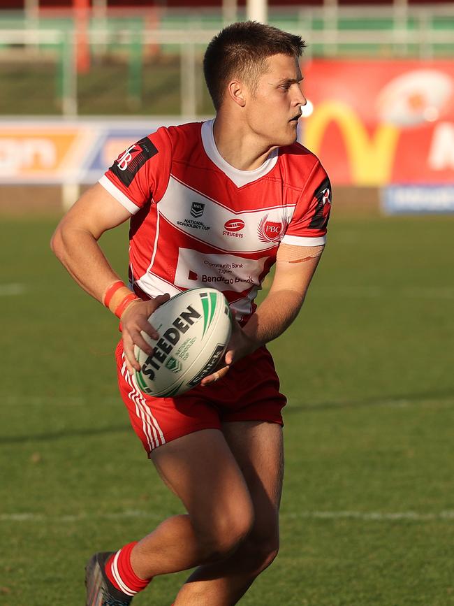 Josh Lynn runs the ball for Palm Beach Currumbin. Picture: Liam Kidston