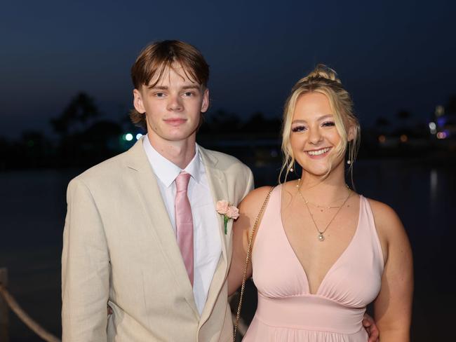 Lochie Hilton and Mackenzie Schofield at the Southport State High School Formal at SeaWorld. Picture, Portia Large.