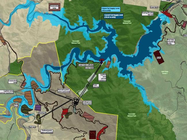 Images from the Initial Statement Advice report into the proposed Borumba Dam pumped hydro plant.