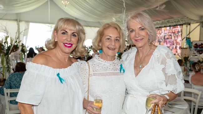 Jacquie Camilleri, Jenny Bank and Marni Smith at the Touch of Teal Soiree for the Trudy Crowley Foundation at the Mantra at the Harbour on Friday, September 8. Picture: Michaela Harlow