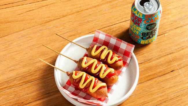 Mini corn dogs are a fairground attraction at wild and wacky Moon Dog World