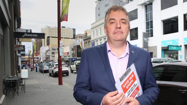 Chair of the Confederation of Greater Hobart Business Edwin Johnstone on Collins street in Hobart.Picture: Linda Higginson