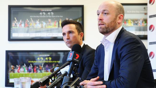 ACA general manager Tim Cruickshank and chief executive Alistair Nicholson talk tough on cricket’s negotiations. Picture: Getty Images