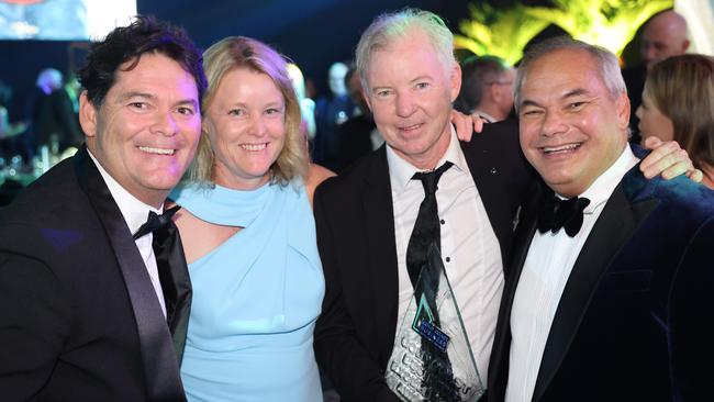 Nick Marshall, Naomi Cook, Craig Cook, City of Gold Coast Mayor Tom Tate at the Gold Coast Business Excellence Awards 2024 Gala for Gold Coast at Large. Picture, Portia Large.