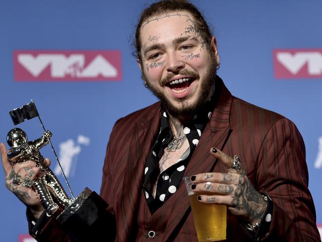 Malone’s face looks like a road map. Picture: AP