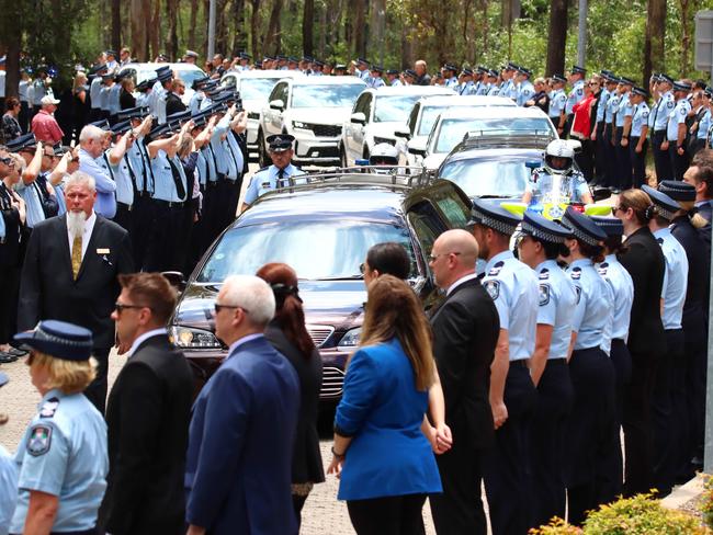 Memorial service with full police honours for fallen police officers Constable Rachel McCrow and Constable Matthew Arnold at the Brisbane Entertainment Centre, they were killed while attending a welfare check on a Wieambilla property along with a neighbour Alan Dare.  Wednesday 21st December 2022  Picture David Clark