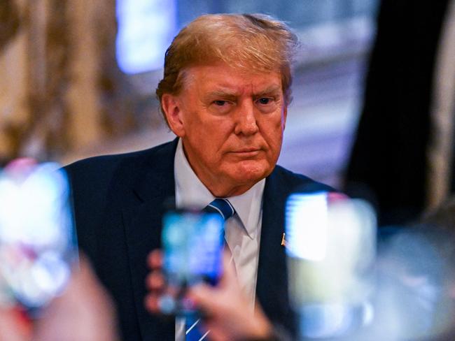 Former US President and 2024 presidential hopeful Donald Trump attends a Super Tuesday election night watch party at Mar-a-Lago Club in Palm Beach, Florida, on March 5, 2024. (Photo by CHANDAN KHANNA / AFP)