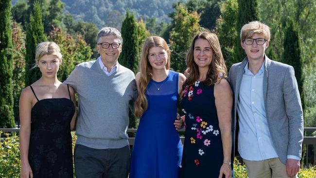 Bill and Melinda Gates, with their family. Picture: Supplied