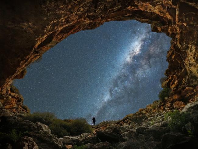 There is more to the Nullarbor (Latin: meaning "no trees") than meets the eye. Beneath the surface lies an incredible hidden world of caves, of staggering beauty and scientific value.  The Nullarbor remains a kind of wilderness, where it is possible to experience raw and pure nature, profound stillness, immense space with uninterrupted horizon views, and the most brilliant starry night skies imaginable.  Large intact and relatively pristine regions such as the Nullarbor are becoming rarer. This cave is located in the heartland of Nullarbor karst Country, inside the proposed footprint of the colossal wind and solar hydrogen hub. Picture: Stefan Eberhard