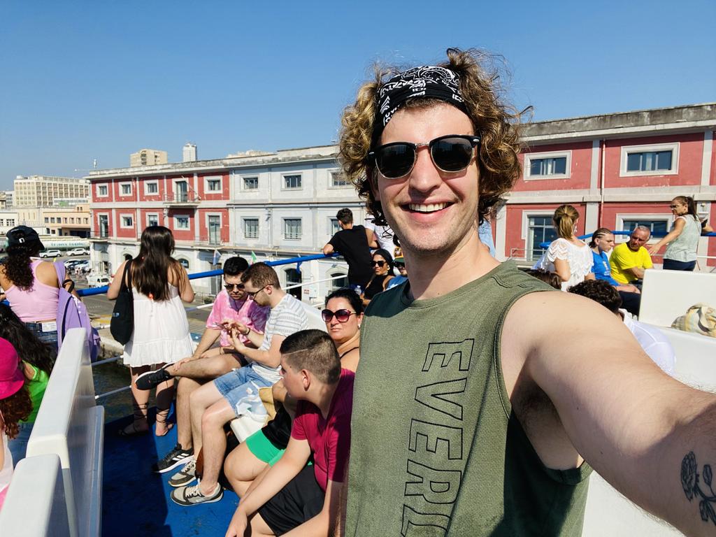 Getting to Ischia is an short ferry trip with plenty of time for selfies. Picture: Supplied