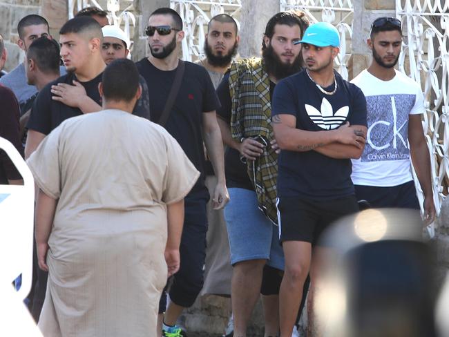 Streets around Lakemba Mosque were brought to a standstill for two hours by the crowds. Picture: Stephen Cooper