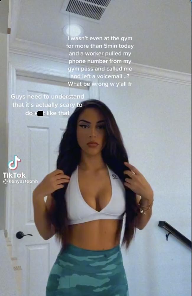 A woman has called out a gym in the US for allegedly accessing her phone number. Picture: TikTok/@kenyastephh.