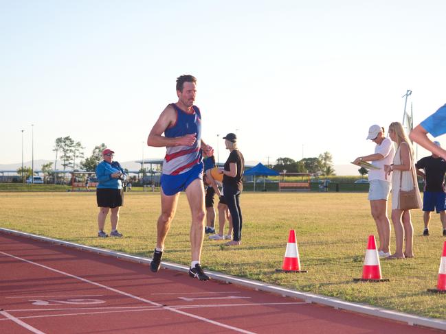 Moranbah runner, Andy Wieland finishes his 1500m. Mackay Athletics Summer Series. November 20th, 2021. Picture: Marty Strecker