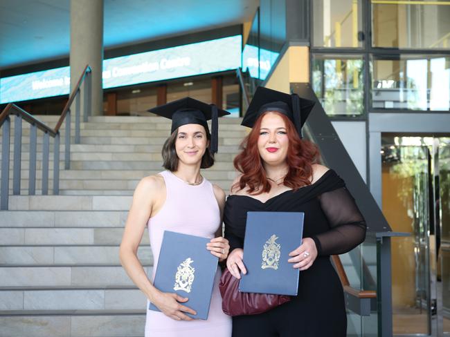 Friends Wendy Colefax (left) and Jennifer O'Rourke (right) graduated with a Bachelor of Nursing and work together at the Cairns Hospital. Picture: Elodie Jakes