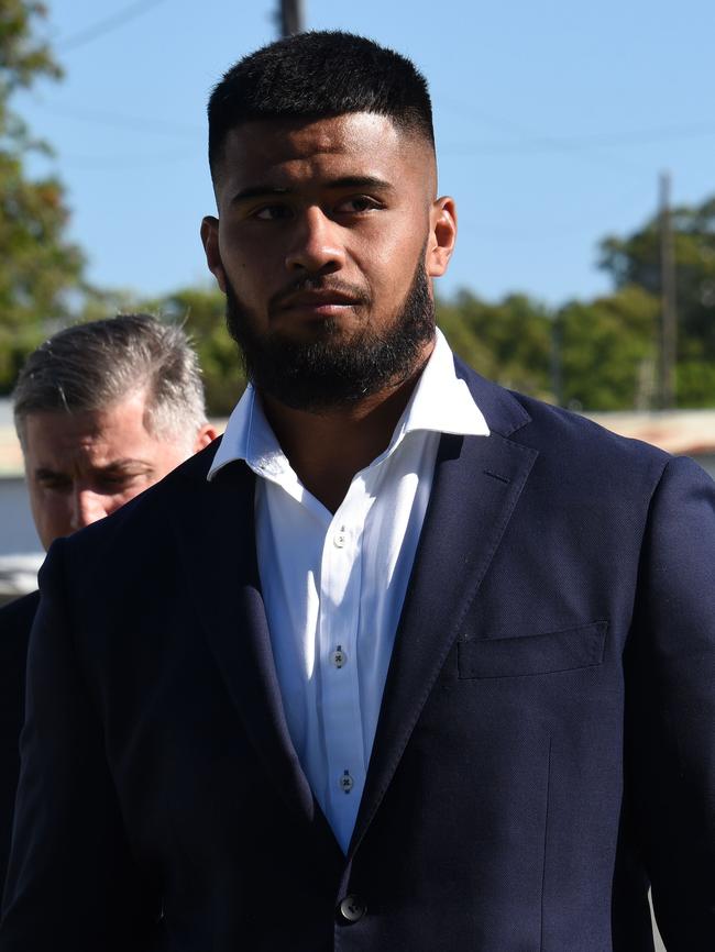 Payne Haas outside court on Thursday. Picture: Steve Holland