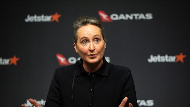 Qantas CEO Vanessa Hudson will receive millions in a payout if she stays at the helm for three years. Picture: NCA NewsWire / Christian Gilles