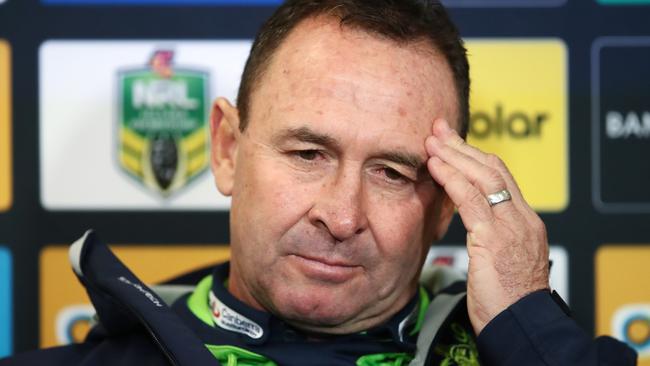 Raiders coach Ricky Stuart doesn’t need this headache. Photo: AAP Image/Brendon Thorne