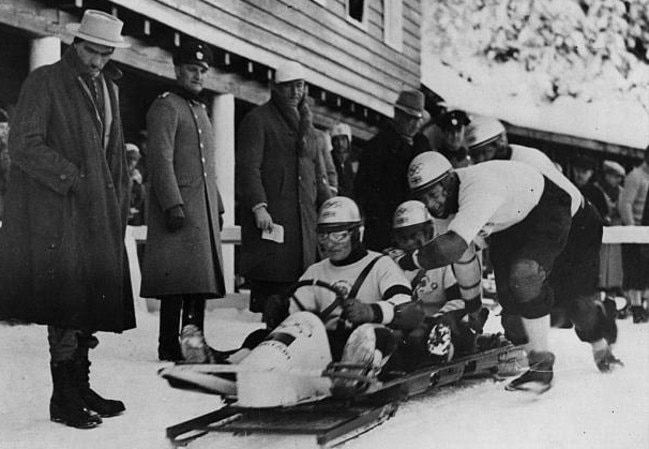 Freddie and his team prepare for their second run at the 1936 Olympic Games. Picture: Reproduced with permission from The Scandalous Freddie McEvoy, by Frank Walker (Hachette)