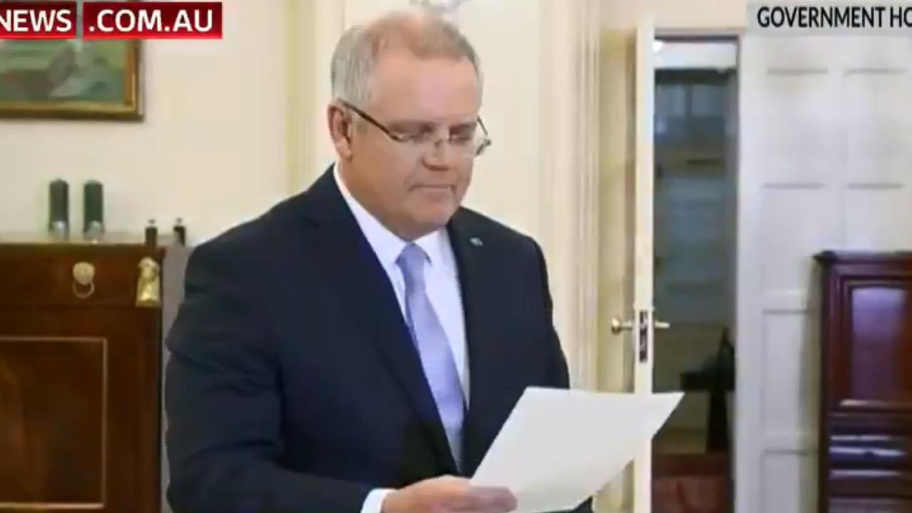 Scott Morrison has been sworn in as Prime Minister at Government House in Canberra.