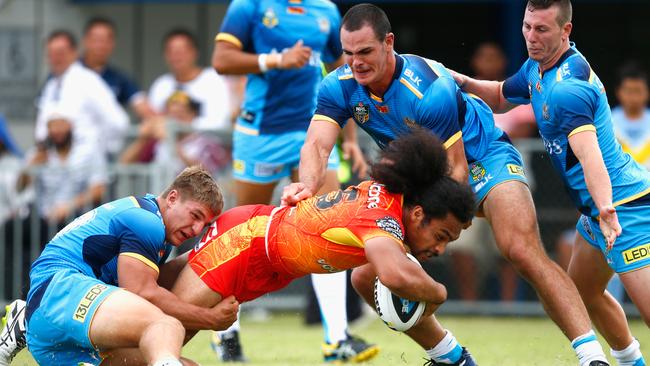 Bunty Afoa scored two tries for the Warriors.