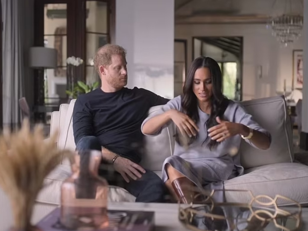 Harry and Meghan in their Netflix docuseries. Picture: Netflix