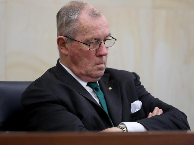 Royal Commissioner Richard Tracey is seen at the first public hearing in the federal government's Royal Commission for Aged Care Quality and Safety at the Roma Mitchell Commonwealth Law Court Building in Adelaide, Friday, January 18, 2019. (AAP Image/Kelly Barnes) NO ARCHIVING