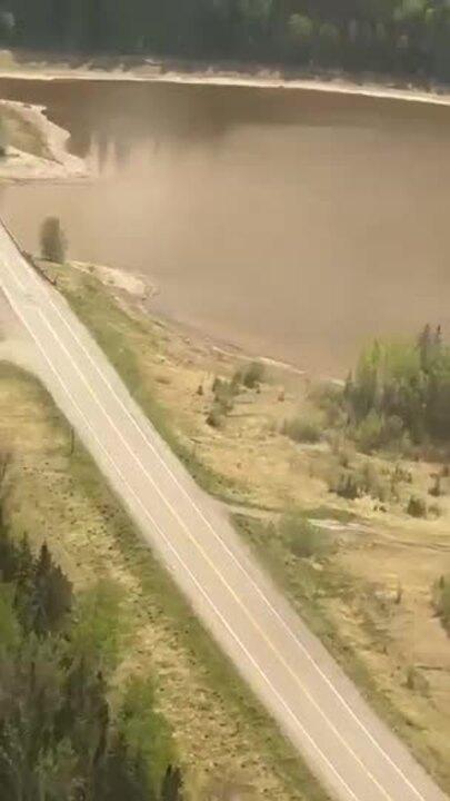 Aerial Footage Shows Out-of-Control Wildfire in Manitoba
