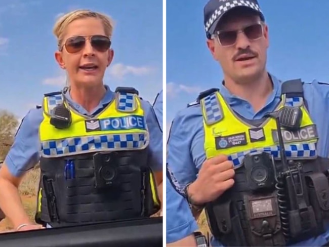 Police were called to a pastoral station owned by Gina Rinehart’s mining company last month to move on a group who were camping there without permission. Picture: TikTok