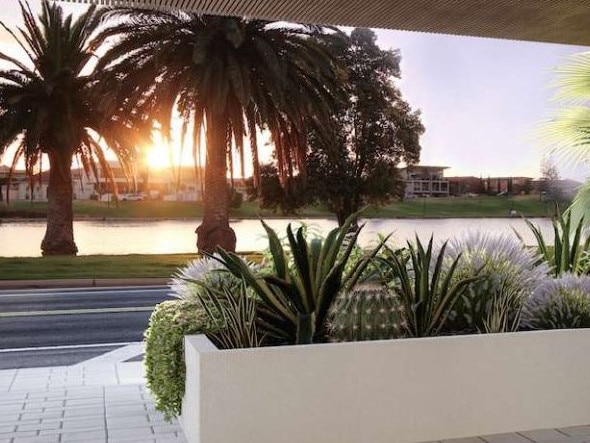 A view to the west from the ground floor entry way of a new development planned for Glenelg. Pic: Supplied