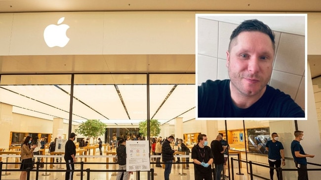 Simon Edwards made a chilling discovery in a Melbourne Apple store. Picture: Getty