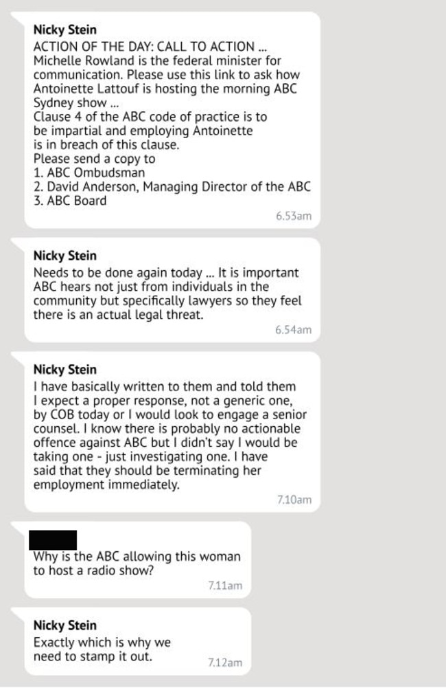 New WhatsApp messages from a 156-strong group called Lawyers for Israel have emerged detailing the constant pressure on ABC management to deal with Ms Lattouf. Picture: The Age