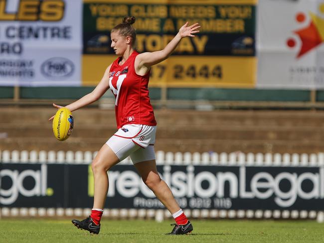 North Adelaide SANFLW footballer Kelly Barltrop in action.Picture: Deb Curtis