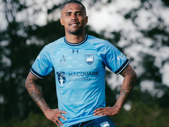 Douglas Costa is happy with Sydney FC’s new playing strip. Picture: NewsWire Handout