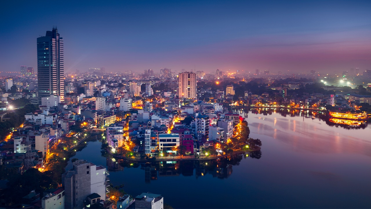 '<h2>VIETNAM</h2>
<h3>The capital: Hanoi</h3>
<p>Let&rsquo;s hear it for Hanoi where you can take a cyclo tour through the Old Quarter, see national treasures at the Fine Arts Museum, visit temples and pagodas, and tuck into the traditional local street food, bun cha, while sipping cheap bia ho&rsquo;i (fresh beer).</p>
<p><strong>Stay golden:</strong> Definitely one of a kind, the <a href='https://travel.escape.com.au/accommodation/detail/dolce-by-wyndham-hanoi-golden-lake?HotelCode=03870005' target='_blank' rel='noopener'>Dolce by Wyndham Hanoi Golden Lake</a> is covered in 24-carat gold and has a gold-plated infinity pool and golden bathtubs, sinks and toilets.</p>
<p><strong>Get a coffee fix:</strong> Famous for its caf&eacute; culture, Hanoi is where your Vietnamese coffee can come with whisked egg yolks, yoghurt, coconut milk and condensed milk.</p>
<p><strong>Don&rsquo;t miss:</strong> Hoan Kiem Lake is a serene retreat in the city where you can visit the Ngoc Son Temple on an island in the lake, join a tai chi class and see a water puppet show.</p>'